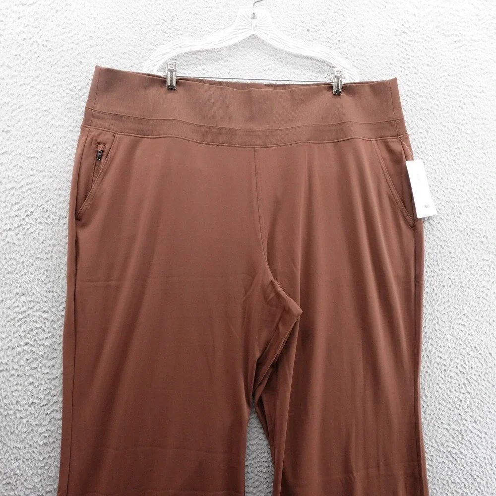 NWT Athleta Venice High Rise Split‎ Leg Pants 3X Brown Womens Stretch Athleisure